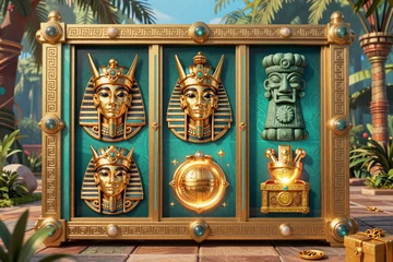 Aztec Gold Slot mit goldener Maske und Tempelmotiven f&uuml;r hohe Gewinnchancen bei OnlySpins