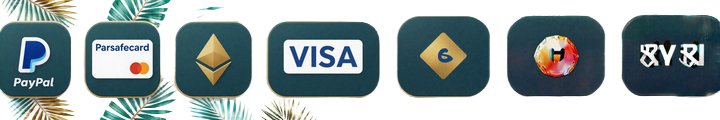Zahlungs-Badges PayPal, Paysafecard, Bitcoin, Ethereum, Visa und Mastercard im OnlySpins Casino